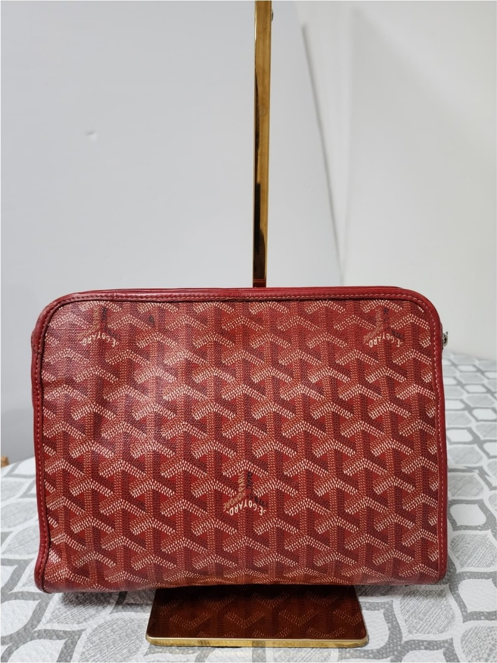 Goyard Goyardine Jouvence Toiletry Pouch MM Grey/Wine - Picture 3 of 14